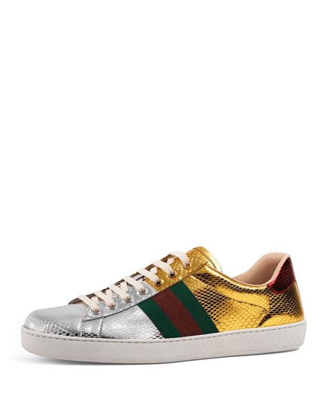 gucci sneakers with arrow|gucci ace metallic snakeskin sneakers.